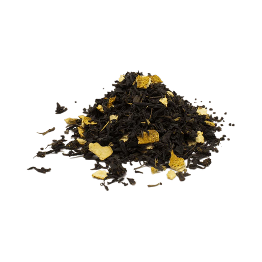 Mango Passion Fruit Cold Brew black tea blend with mango, passion fruit, orange peel, sweet herb, cream flavour and orange oil.
