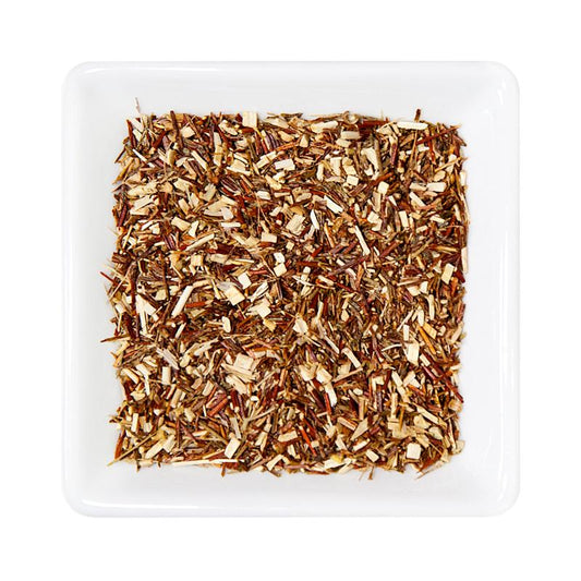 Organic Green Rooibos from South Africa with unfermented leaves and a fresh, light, gently sweet herbal character.
