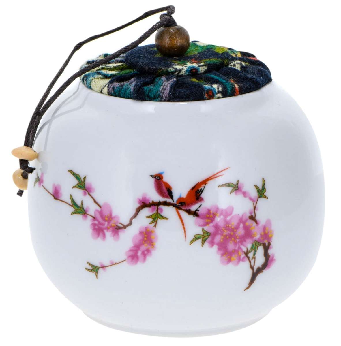 PORCELAIN TEA CADDY 50 g /230 ml with fabric cork lid in a gift box