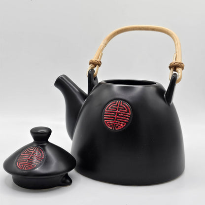 Black and Red Ceramic Tea set "Hidchi".