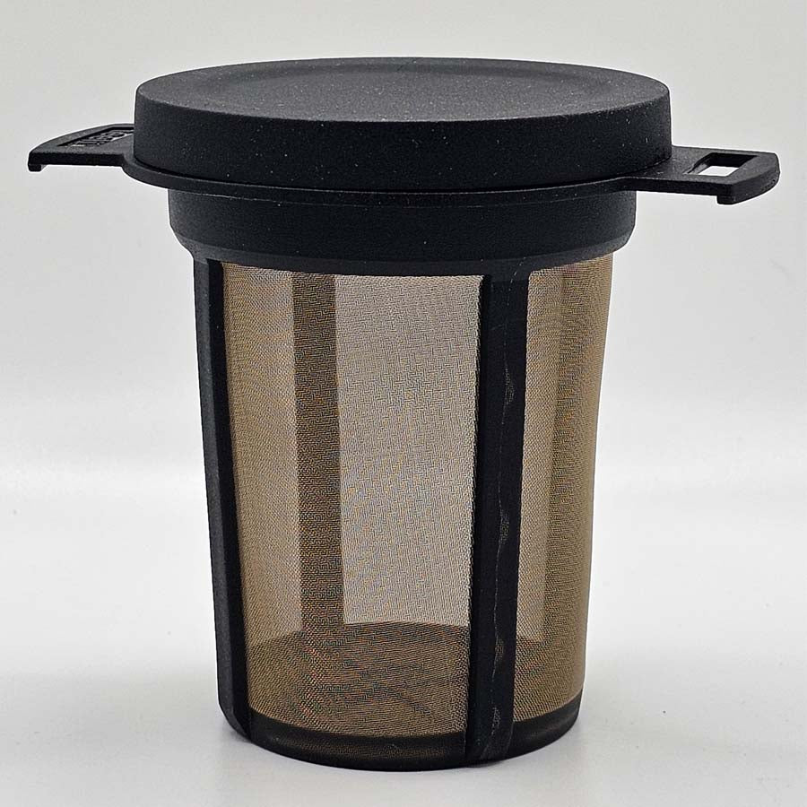 Permanent Tea filter teeli®best size M with lid (black), for mugs and teapots